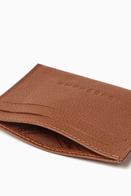 Buy Longchamp Brown Le Foulonne Card Holder in Grained Leather For Women Online Ounass UAE
