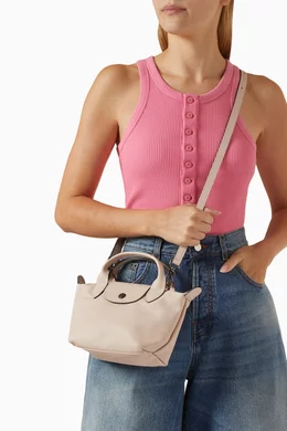 Buy Longchamp Pink Mini Le Pliage Xtra Handbag in Leather For