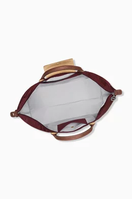 Buy Longchamp Burgundy Medium Le Pliage Original Travel Bag in Canvas For Women Online Ounass UAE