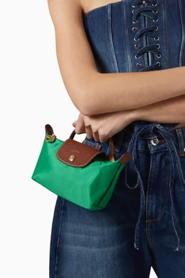 Buy Longchamp Green Mini Le Pliage Original Clutch in Canvas