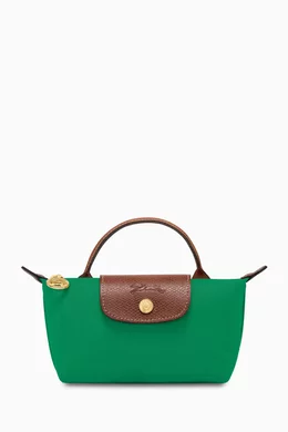 Buy Longchamp Green Mini Le Pliage Original Clutch in Canvas
