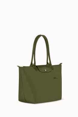 Buy Longchamp Green Large Le Pliage Tote Bag in Recycled Canvas For Women Online Ounass UAE