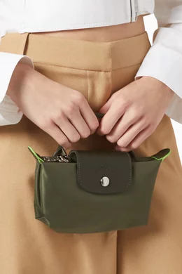 Buy Longchamp Green Mini Le Pliage Clutch in Recycled Canvas For Women Online Ounass UAE