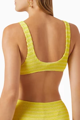 Buy Bond Eye Yellow Scout Bikini Top in Authentic Crinkle Fabric For Women Online Ounass UAE