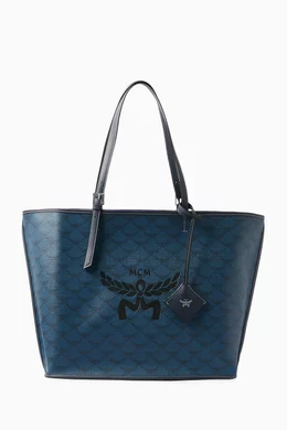 Buy MCM Blue Medium Himmel Lauretos Shopper Tote Bag For Women Online Ounass UAE