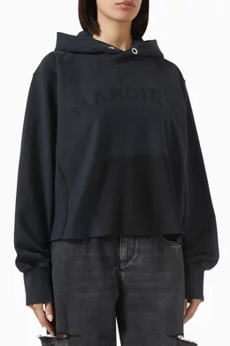 Buy Maison Margiela Black Logo Hoodie in Cotton For Women
