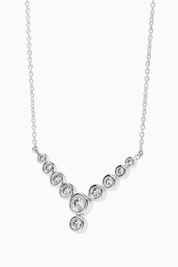 Buy L azurde White Multi shaped Diamond Pendant Necklace in 18kt White Gold For Women Online Ounass UAE