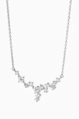 Buy L azurde White Multi shaped Diamond Pendant Necklace in 18kt White Gold For Women Online Ounass UAE