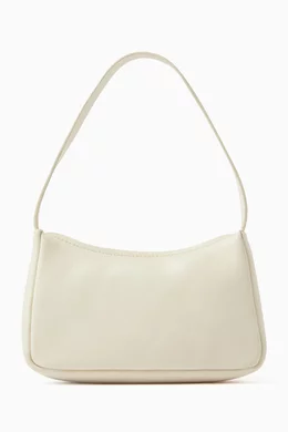 Buy St Agni White 90s Petit Shoulder Bag in Smooth Leather For