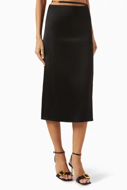 Buy Jacquemus Black La Jupe Notte Midi Skirt in Stretch