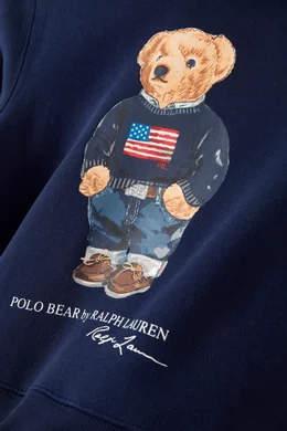 Navy blue polo bear hoodie best sale