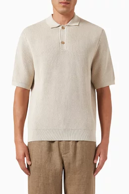 Buy Sunspel Neutral Polo Shirt in Cotton Knit For Men Online Ounass UAE