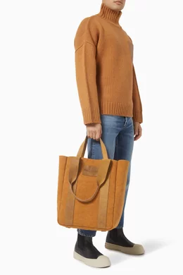 Buy JW Anderson Brown Workwear Cabas Tote Bag in Cotton