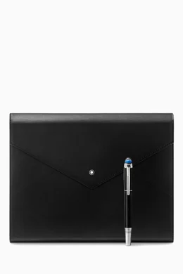 Augmented paper leather writing set top