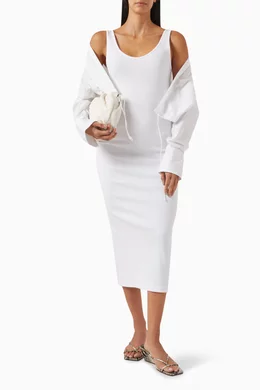 Buy Enza Costa White Sleeveless Midi Dress in Supima Cotton For Women Online Ounass UAE