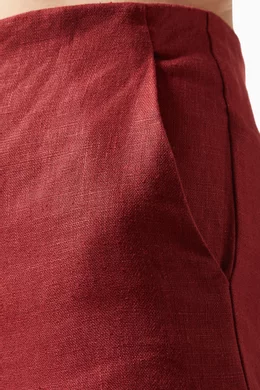 Buy Faithfull The Brand Red Lulea Pants in Linen For Women Online