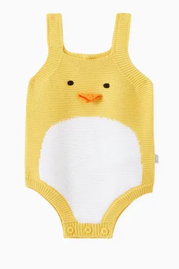 Buy Stella McCartney Yellow Duck Knitted Bodysuit in Organic Cotton For Baby Girls Online Ounass UAE