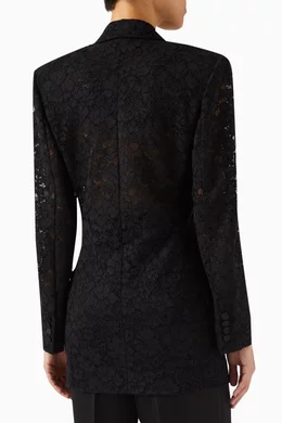 Buy SAINT LAURENT Black Tuxedo Jacket in Lace Guipure For Women