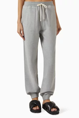 Buy Miu Miu Grey Drawstring Sweatpants in Cotton For Women Online Ounass UAE