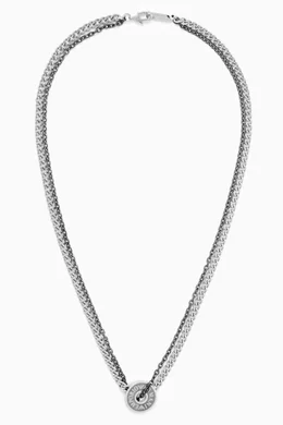 Buy Emporio Armani Silver Double chain Logo Necklace in Stainless Steel For Men Online Ounass UAE