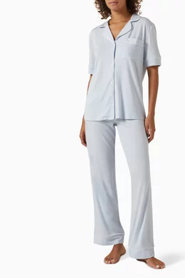 Buy Eberjey Blue Gisele Short sleeve Pyjama Set in TENCEL Modal For Women Online Ounass UAE