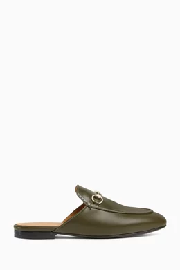 Buy Gucci Green Princetown Mules in Leather For Women Online Ounass UAE