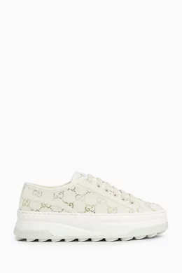 Buy Gucci White Platform Sneakers in Original GG canvas For Women Online Ounass UAE