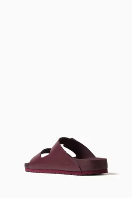 Buy Birkenstock Burgundy Arizona Narrow fit Sandals in Leather For Women Online Ounass UAE