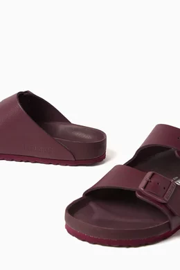 Buy Birkenstock Burgundy Arizona Narrow fit Sandals in Leather For Women Online Ounass UAE