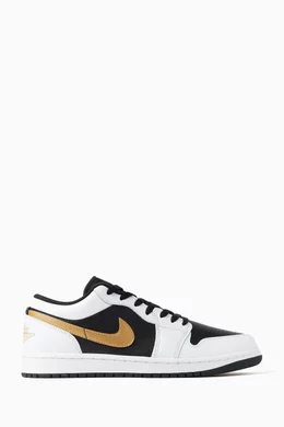 Buy Jordan White Air Jordan 1 Gold Swoosh Sneakers in Leather For Men Online Ounass UAE