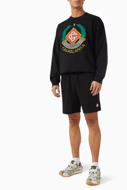 Embroidered crest jersey sweatshirt deals