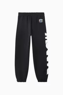 Buy Barrow Black Graphic Print Sweatpants in Cotton For Boys Online Ounass UAE
