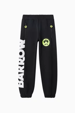 Buy Barrow Black Graphic Print Sweatpants in Cotton For Boys Online Ounass UAE
