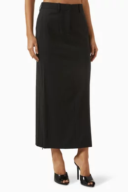 Long wool skirt zip up top