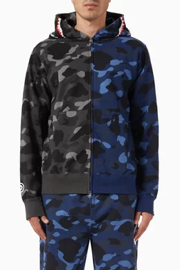Buy A Bathing Ape Multicolour Camo Shark Hoodie in Cotton For Men Online Ounass UAE