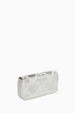 Buy MCM Silver Mini Himmel Sequin Shoulder Bag For Women Online