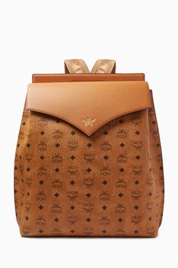 Buy MCM Brown Medium Diamond Backpack in Visetos Leather Blend For Men Online Ounass UAE
