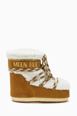 Buy Moon Boot Brown Icon Low top Boots in Shearling For Women Online Ounass UAE