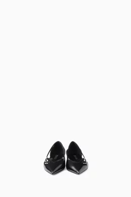 【関税＆送料込み】Prada 15Mm Cut-Out Leather Ballerina Sho Prada Cut out white brushed leather ballerina | TheDoubleF