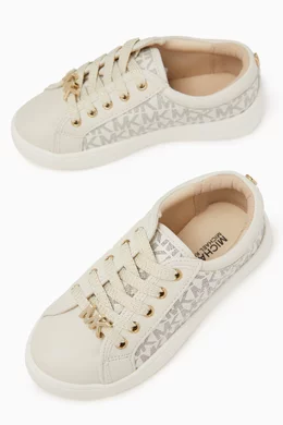 Buy Michael Kors Kids Neutral Jem Alex Monogram Lace Up Sneakers For Girls Online Ounass UAE