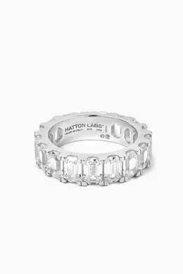 Buy Hatton Labs Silver Step Cut Eternity Ring in Sterling