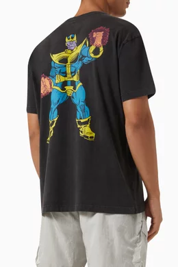 Buy Kith Black x Marvel Thanos Vintage T-shirt in Cotton For Men