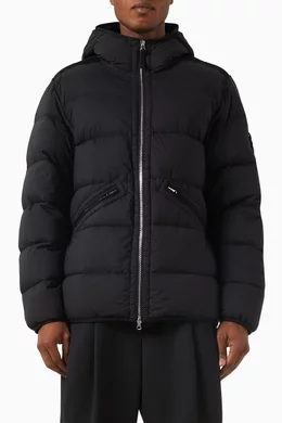 Stone island black padded jacket store