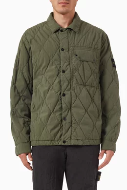 Buy Stone Island Brown Quilted Jacket in Cotton blend For Men Online Ounass UAE
