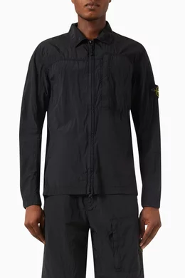 Stone island black overshirt hotsell