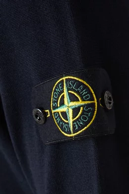 Buy Stone Island Blue Logo Badge Polo Shirt in Knit For Men Online Ounass UAE