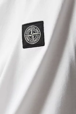 Buy Stone Island White Logo patch T shirt in Cotton For Men Online Ounass UAE