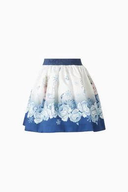Buy Monnalisa Blue Frozen Print Flared Skirt For Girls Online Ounass UAE