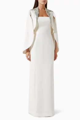 Buy Tracy Studio White Embellished Two piece Dress Set For Women Online Ounass UAE