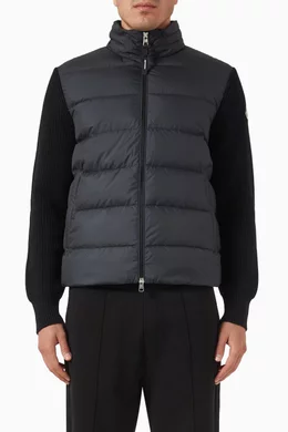 Buy Moncler Black Zip Cardigan Jacket in Wool Nylon For Men Online Ounass UAE